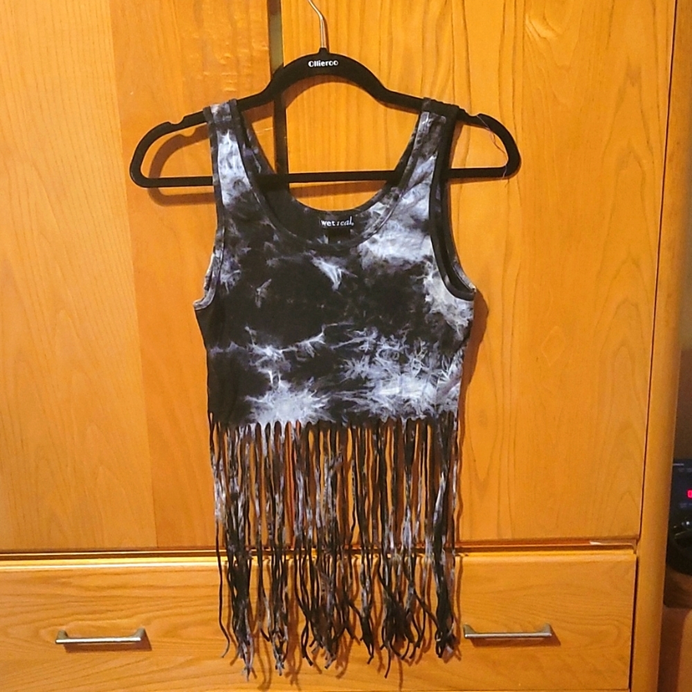 Wet  seal Tie dye fringed tank top.